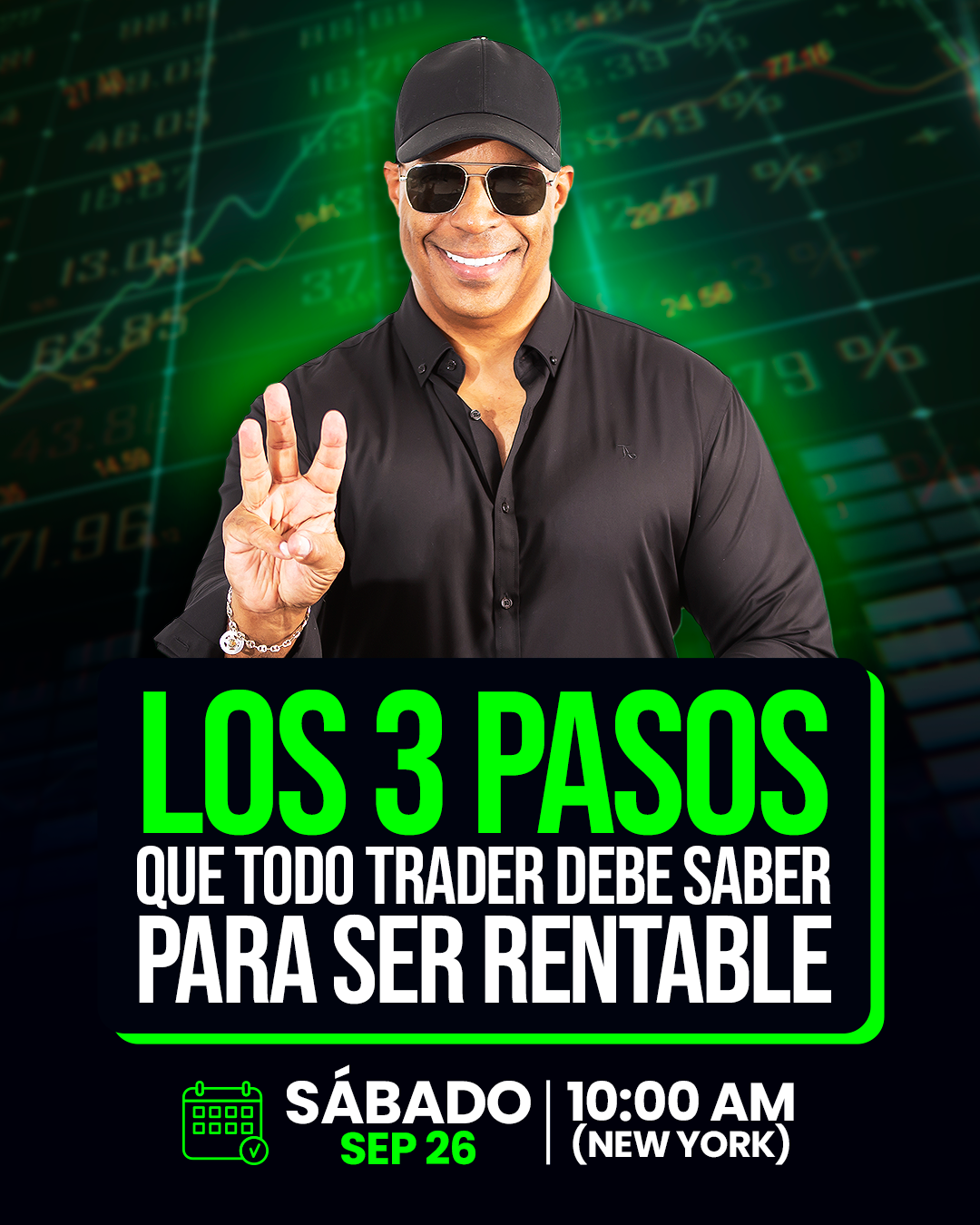 Los 3 pasos que todo trader debe saber para ser rentable. Sábado 26 de septiembre, 10:00 AM (Nueva York)