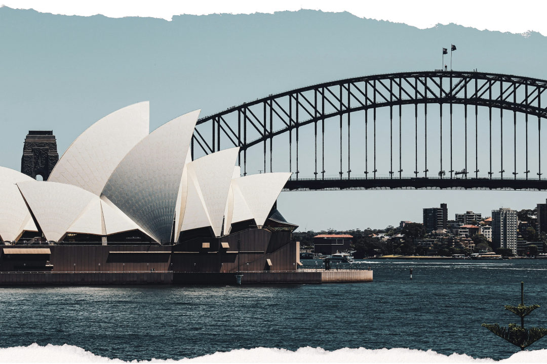 Sydney Opera House and Sydney Harbour Bridge from the water