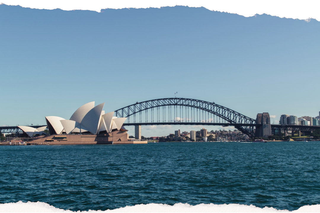 Sydney Opera House and Sydney Harbour Bridge from the water