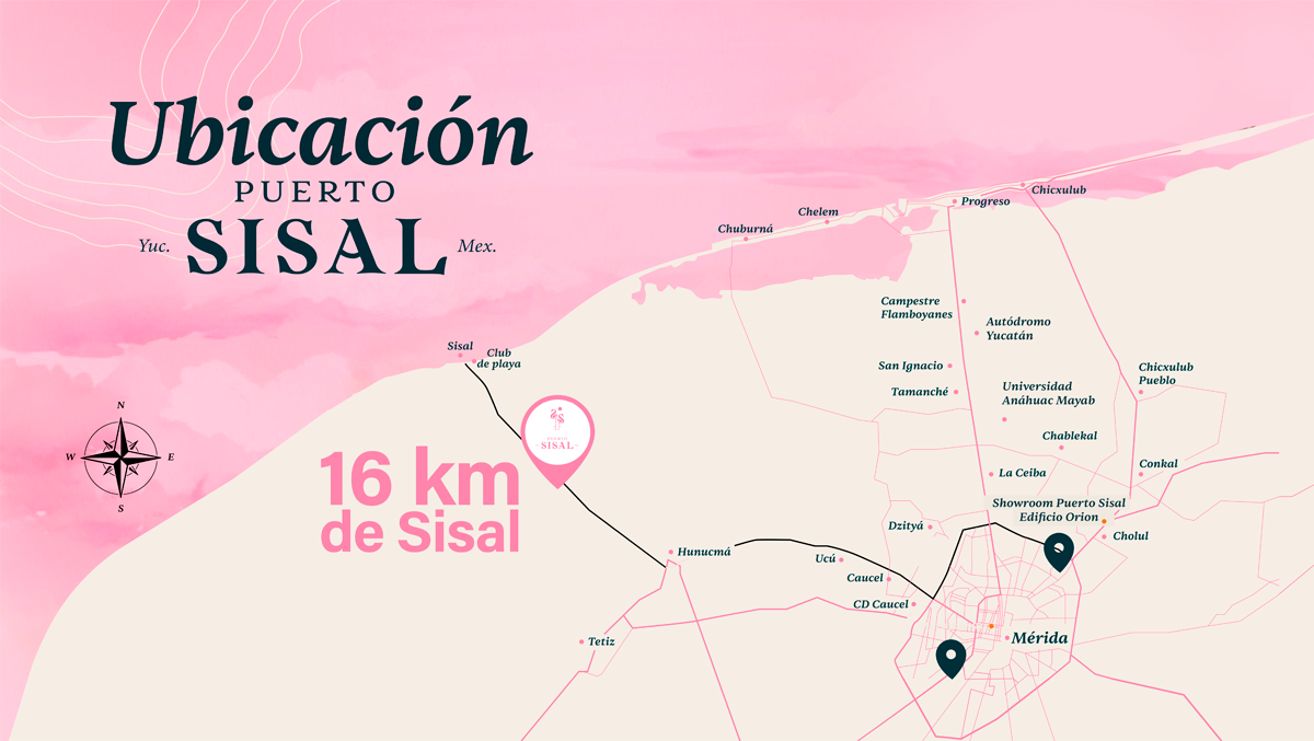 Ubicación Desarrollo Puerto Sisal, en Sisal Yucatán