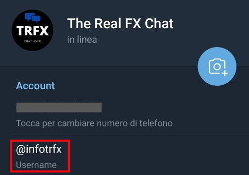 Esempio username Telegram