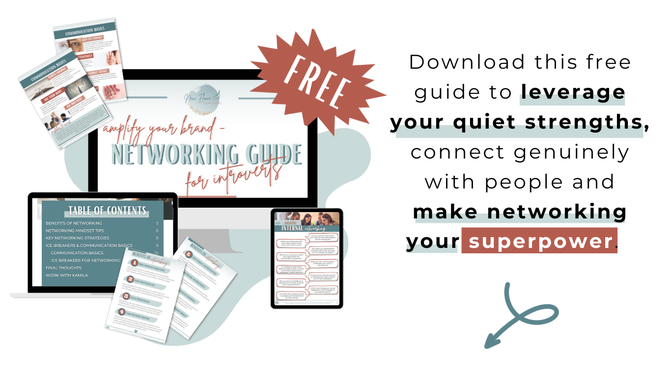 Mockup of a downloadable Networking Guide for Introverts