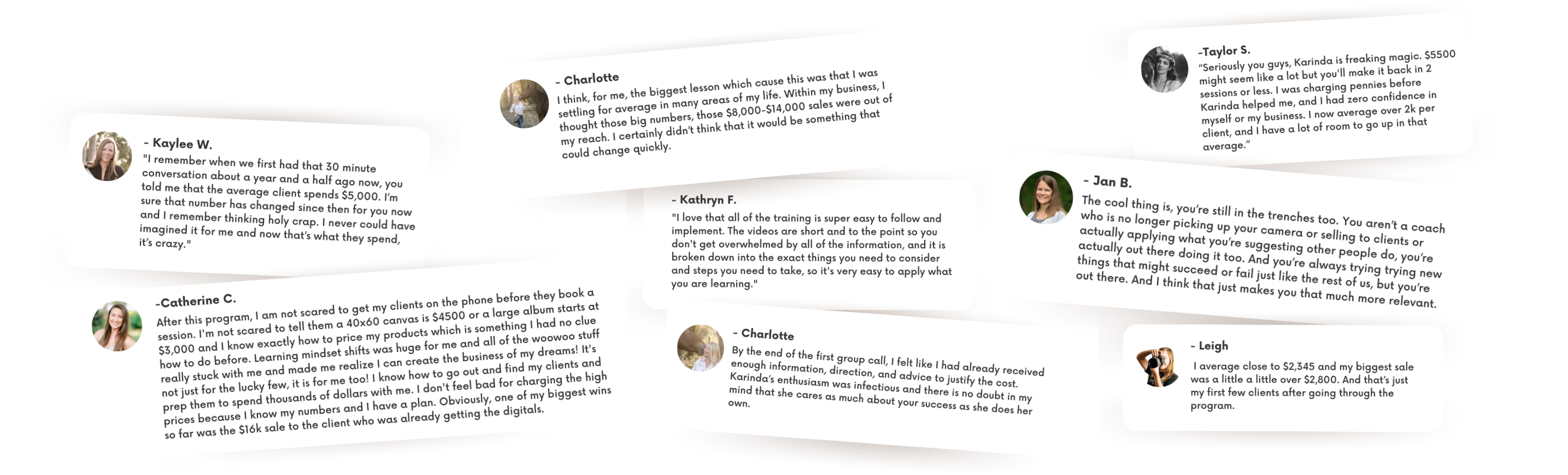 Testimonials showcasing how well this program works.