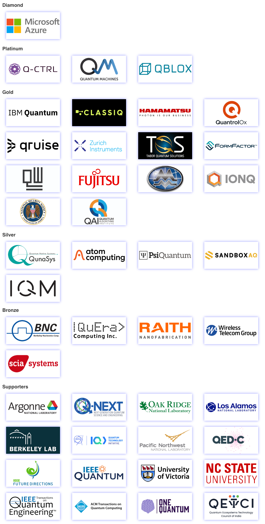 QCE Exhibitors and Supporters