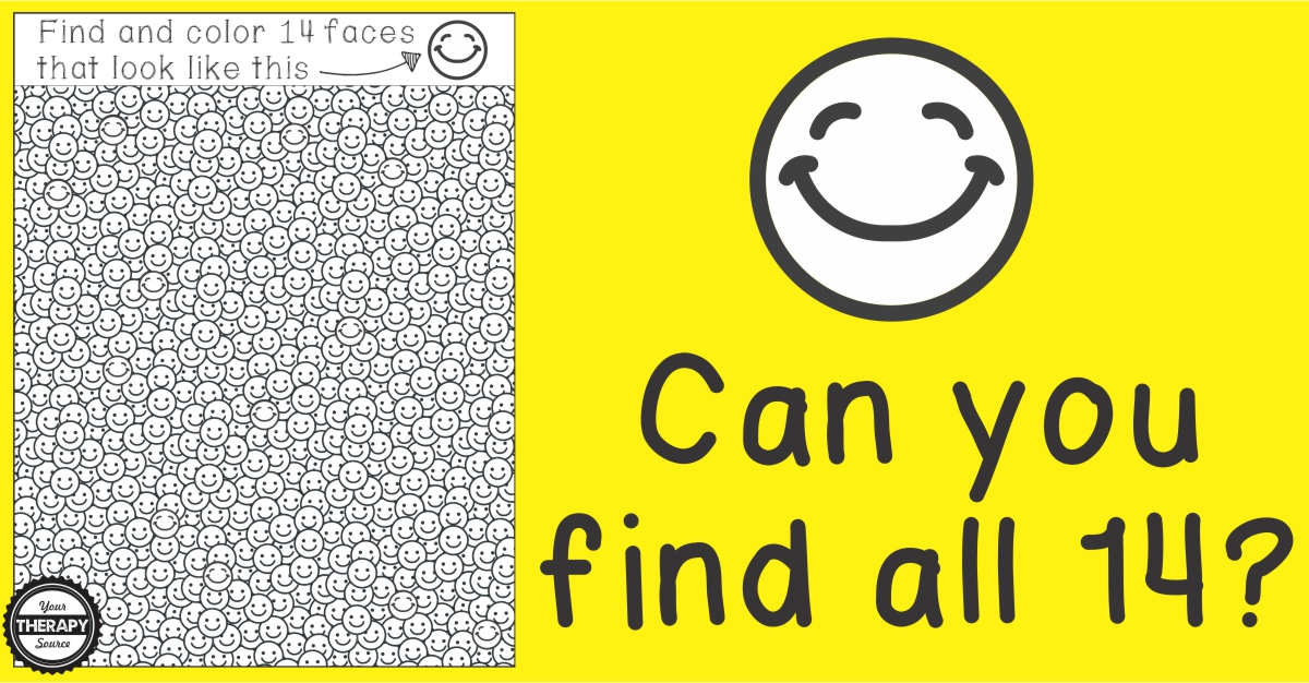 HAPPY SMILE様確認用 Smile Find - Visual Scanning Visual Discrimination Activity - Your