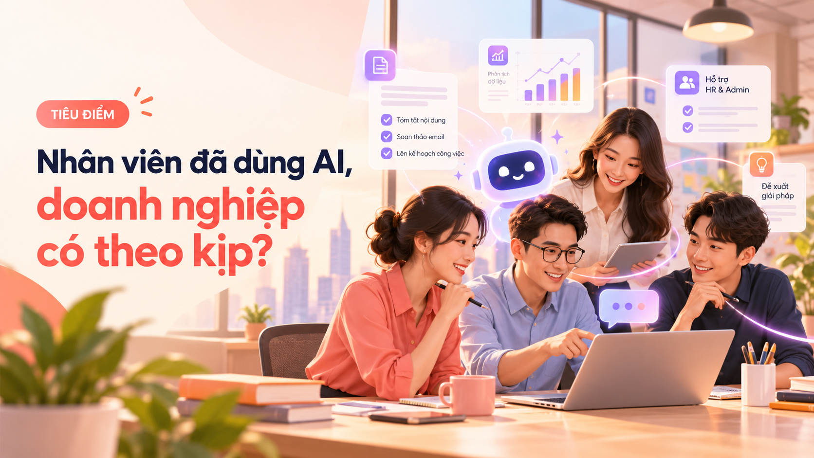 Nhân viên sử dụng AI trong môi trường làm việc