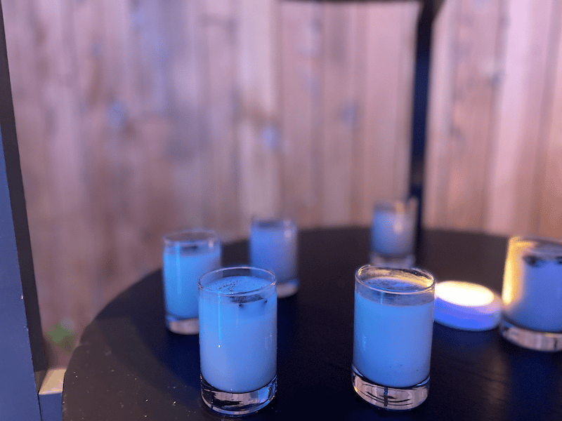 This is a cocktail made with milk from Neutral Foods, a carbon-neutral dairy seller .