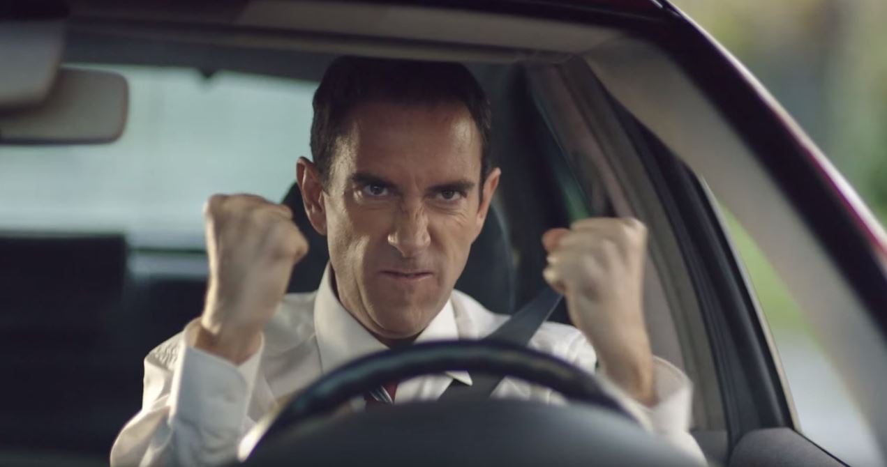 photo of a frustrated driver