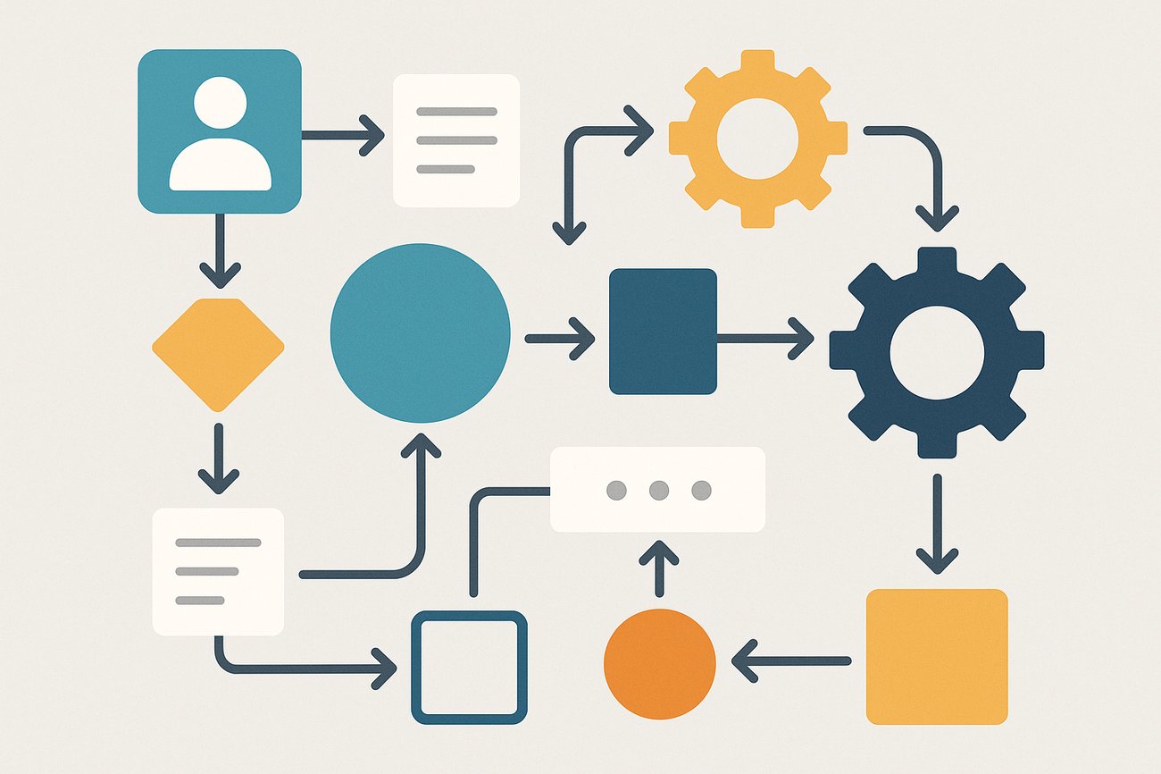 abstract illustration of automation and flow chart
