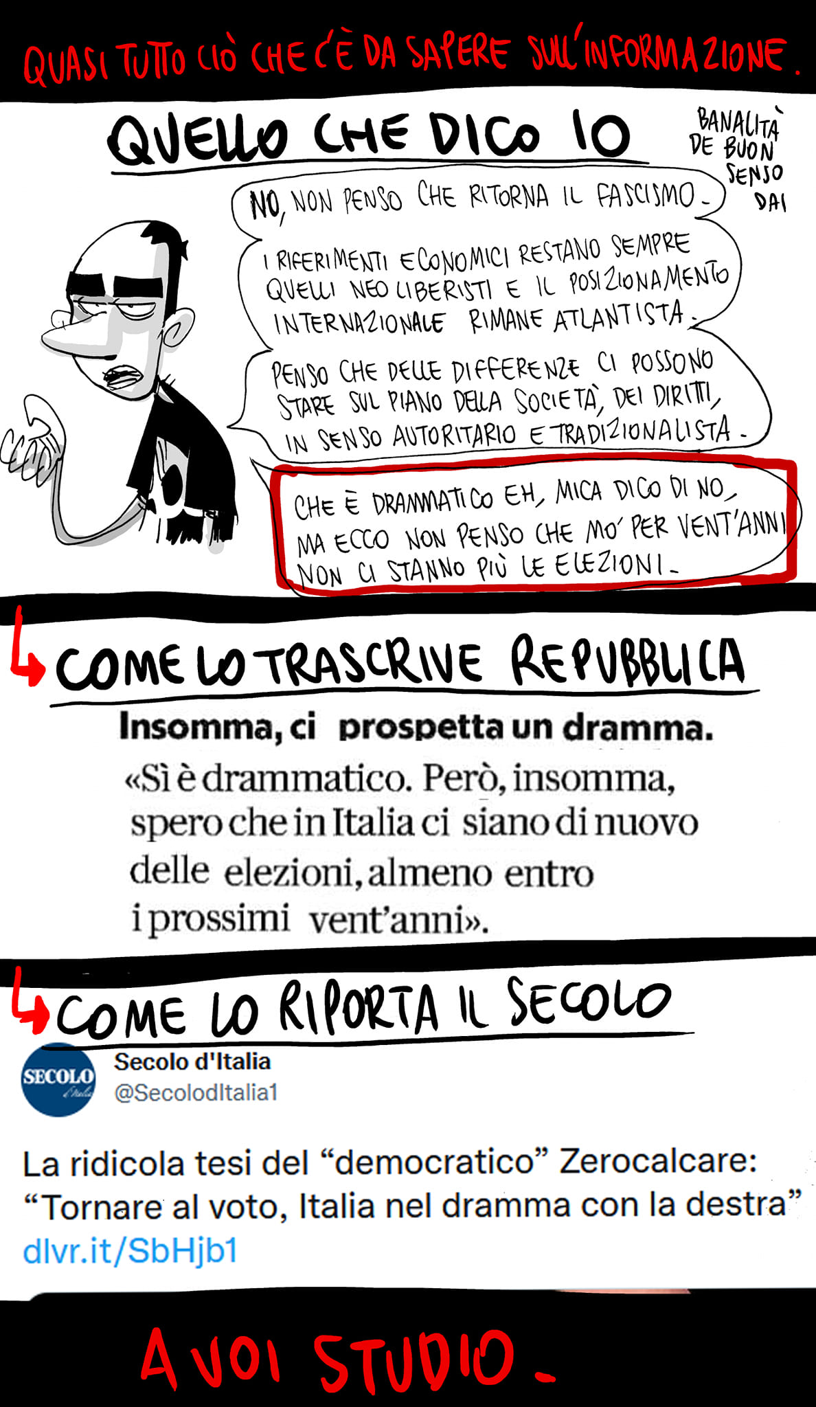Vignetta di Zerocalcare del 18 ottobre 2022