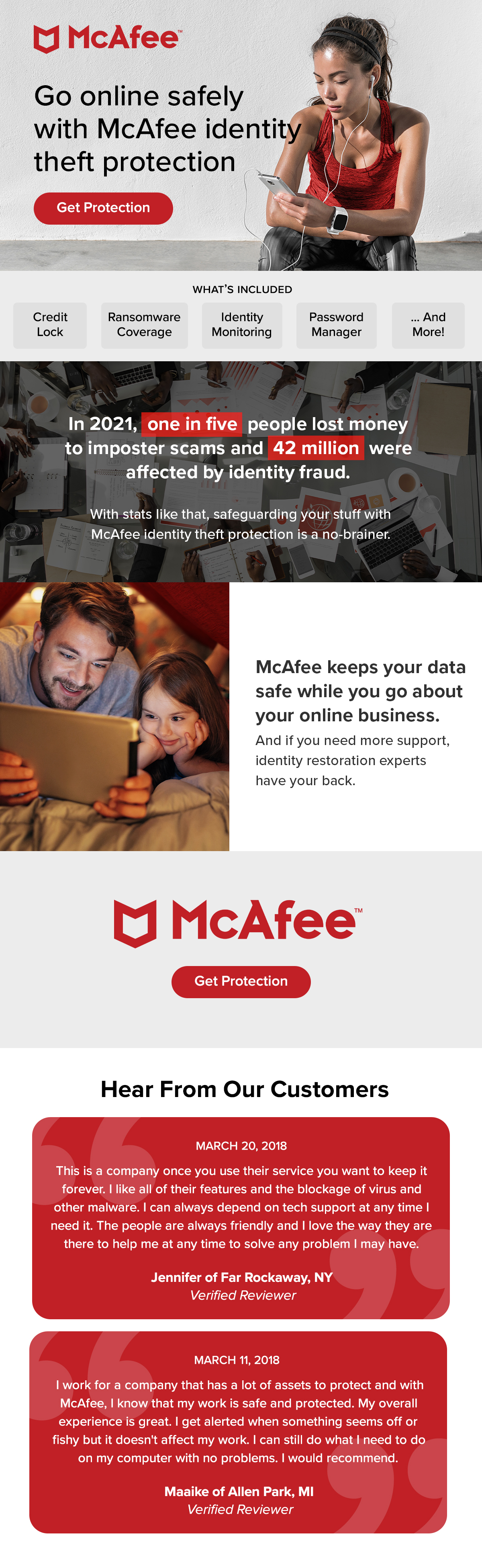 Go online safely with McAfee identity theft protection. Get Protection!