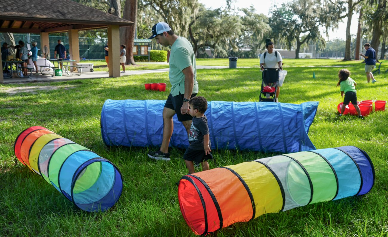 parents and kids enjoying activities at Parks are Poppin