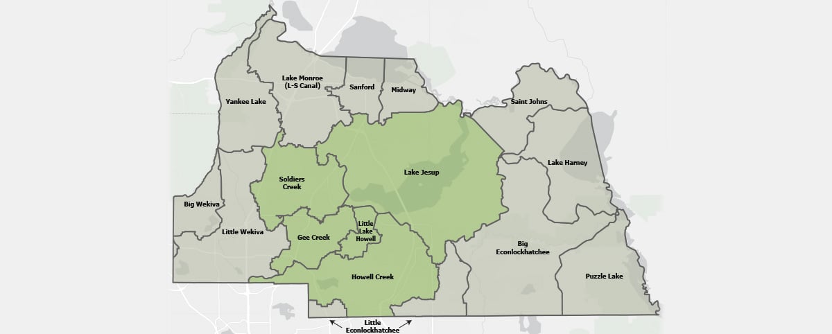 Map of all Basin studies, highlighting the East county areas