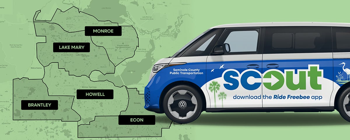 Scout Vehicle above a map of the Seminole county Zones