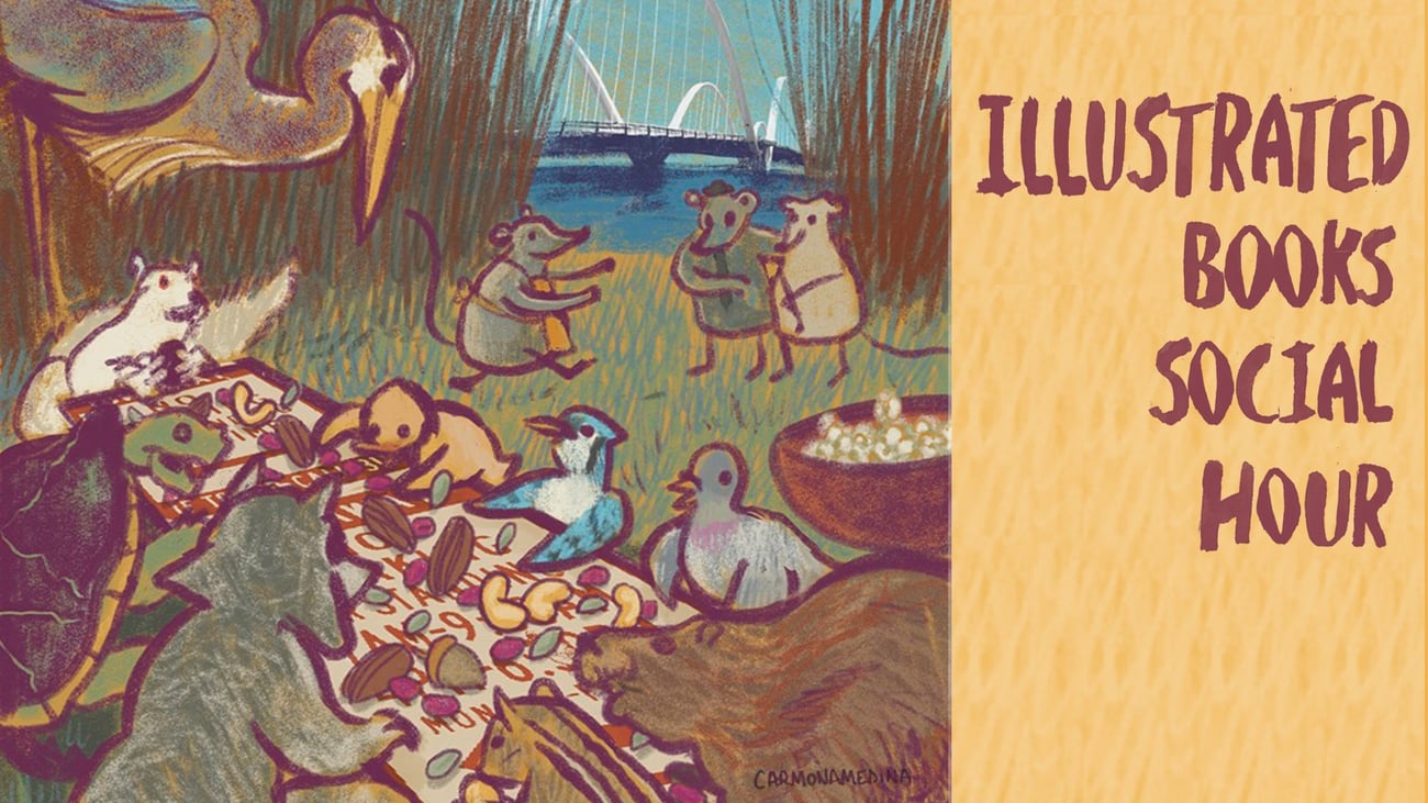 Illustrated Books Social Hour event graphic