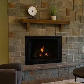 fire in fireplace