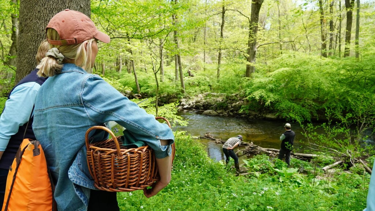 lady holding a basket at the dam lady holding a basket at the dam