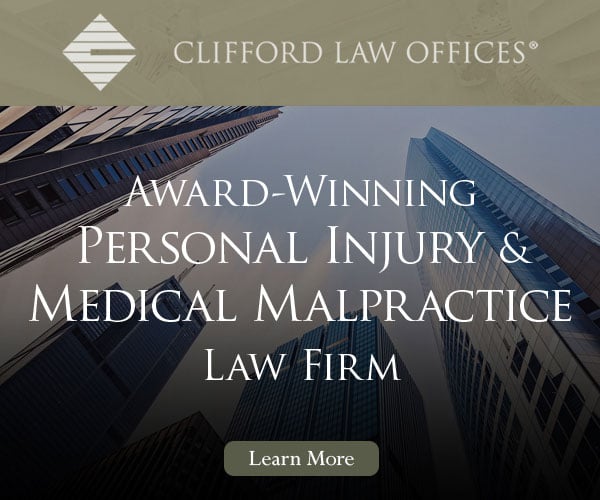 Ad: Clifford Law Offices - serving Chicago through law and philanthropy