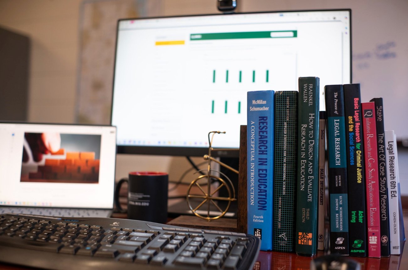 Work area with Researce in Education Materials