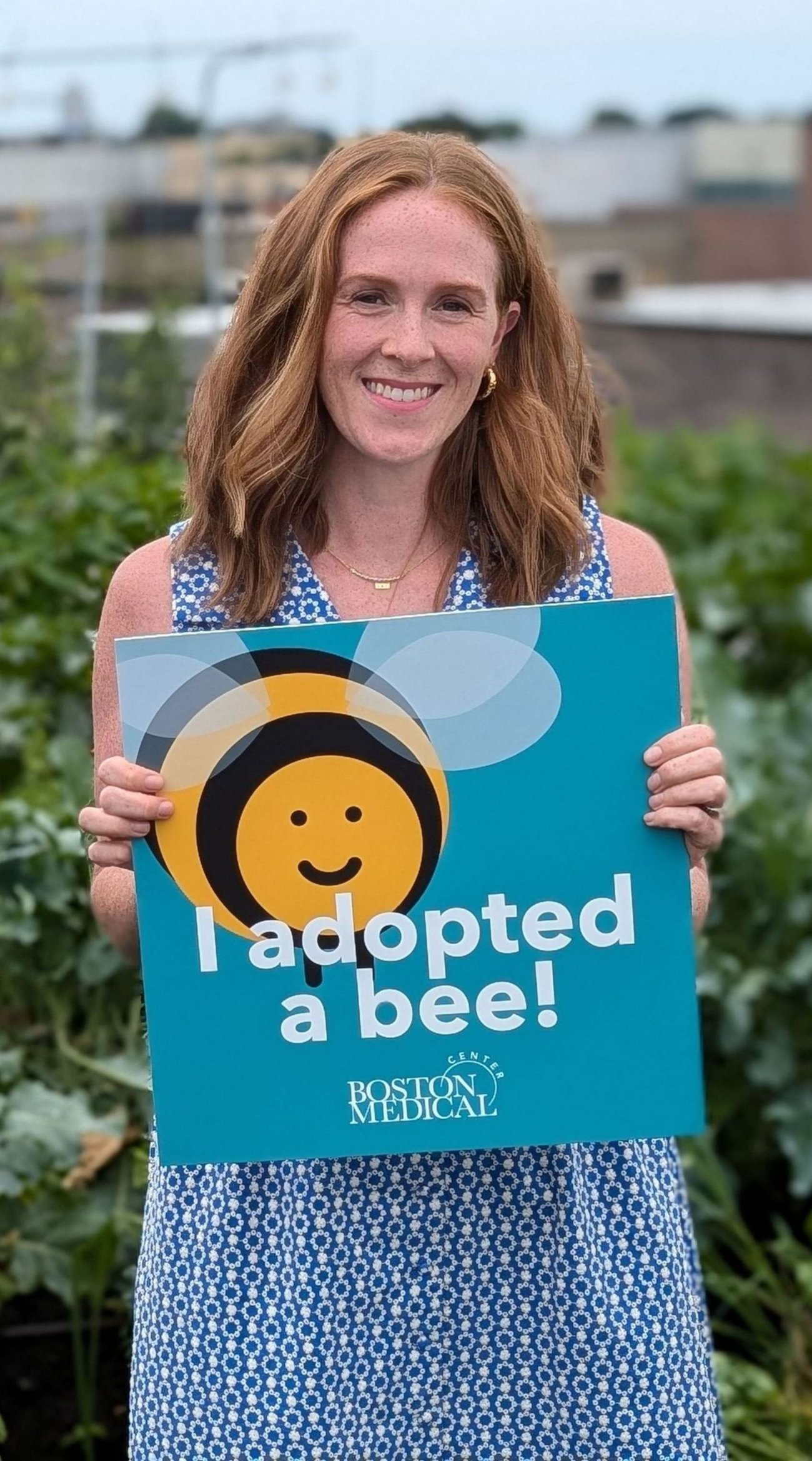 BMC patient and employee, Lily, adopted a bee. 