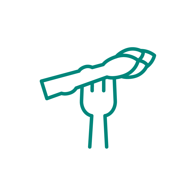 Icon of fork with vegetable 