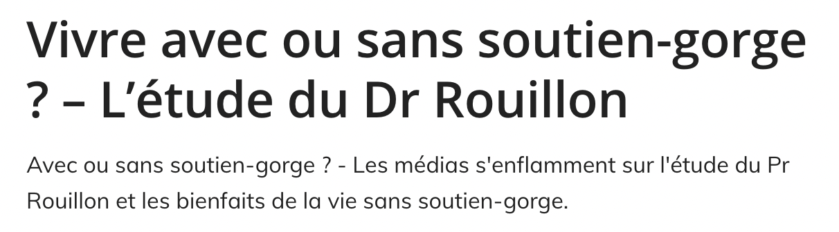 Etude du Dr Rouillon