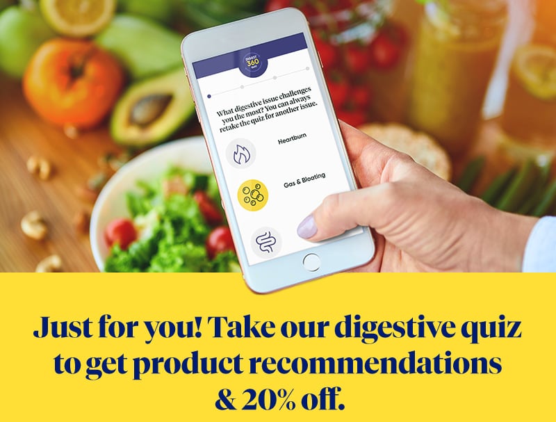 Take our digestive quiz to get product recommendations & 20% off