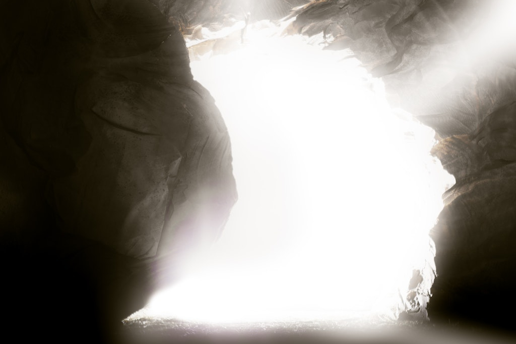 light shining out of the tomb