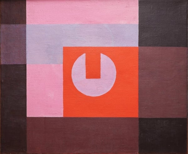 Kathleen Guthrie, Red Centre, c.1970, acrylic on canvas, 51 x 61 cm. Courtesy Quad Fine Art