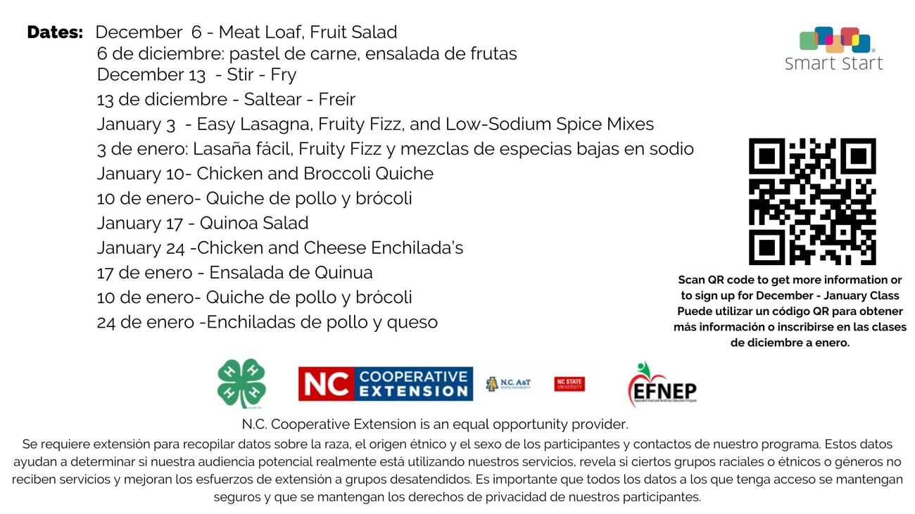 EFNEP Works Program Dates Flyer