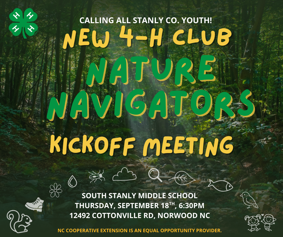 Kickoff Meeting Announcement for nature navigator 4-H club. Kickoff Meeting Announcement for nature navigator 4-H club.