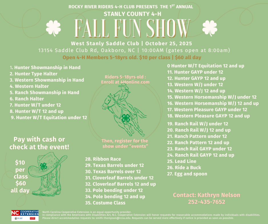 Fall Fun Show Schedule