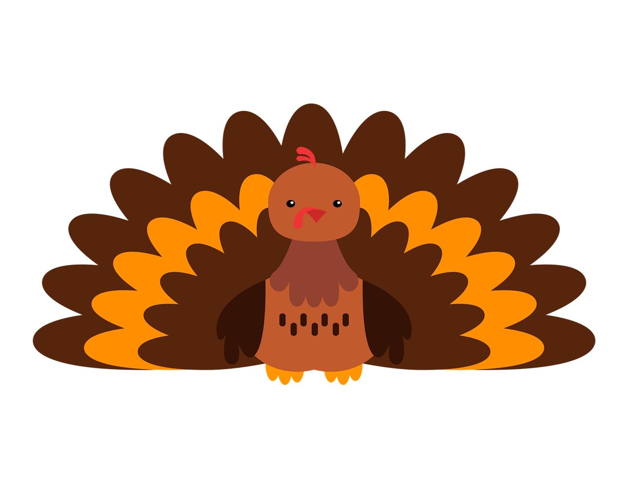a brown and orange turkey drawing