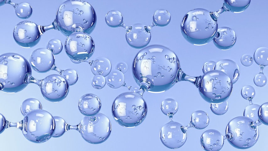 A graphic of several water molecules.
