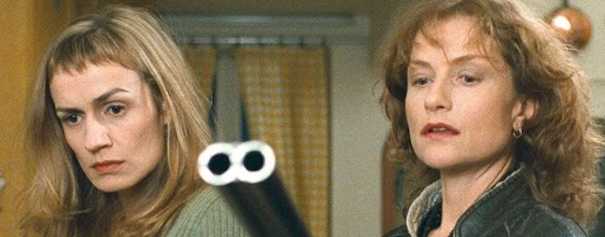 Sandra Bonnaire and Isabelle Huppert