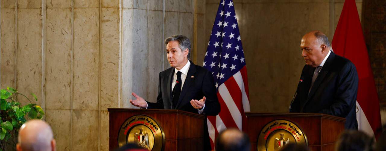 'Iran is a threat not only to Israel and the region, but increasingly to the world,' Secretary Blinken said this week during a visit to Israel. Above, Blinken and the Egyptian foreign minister, Sameh Shoukry, at Cairo January 30, 2023.