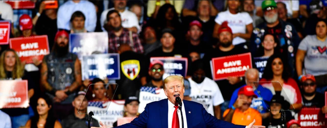 President Trump at a rally at Wilkes-Barre, Pennsylvania, September 3, 2022.