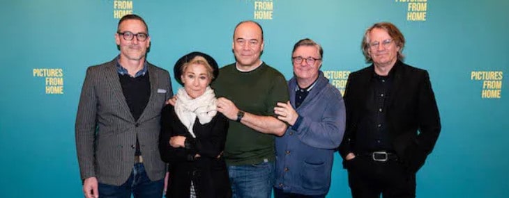 During the 'Pictures From Home' press day, Sharr White, left, Zoë Wanamaker, Danny Burstein, Nathan Lane, and Bartlett Sher.