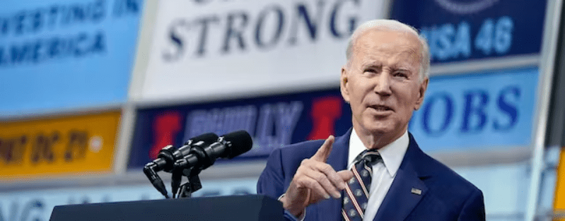 President Biden speaks about his 2024 budget proposal on March 9, 2023, at Philadelphia. AP/Evan Vucci