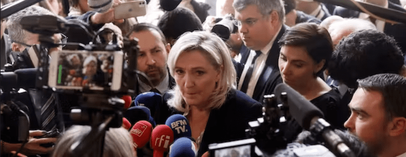 The French far-right leader, Marine Le Pen, at the National Assembly, Paris, March 16, 2023. AP/Thomas Padilla