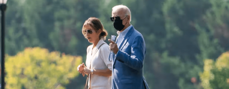 Hallie Biden and President Biden leave St. Joseph on the Brandywine Catholic Church at Wilmington, Delaware, October 3, 2021. AP/Manuel Balce Ceneta