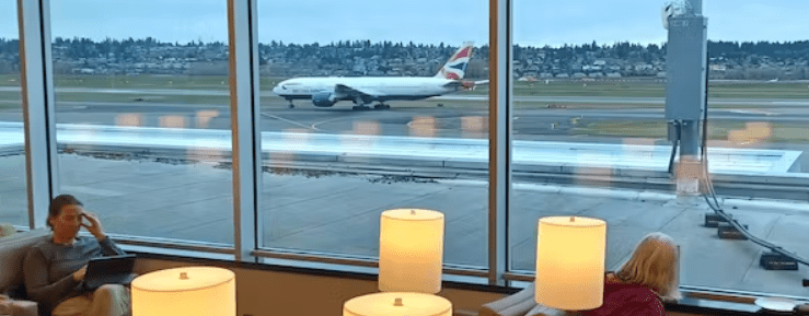 A British Airways Boeing 777 is seen from the United Lounge at PDX Airport. Anthony Grant/The New York Sun