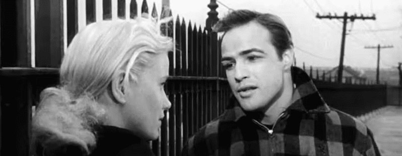 Eva Marie Saint and Marlon Brando in the 1954 film 'On the Waterfront.' Via Wikimedia Commons