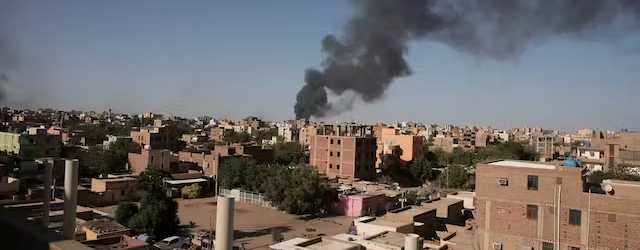 Smoke over Khartoum, Sudan, April 19, 2023. AP/Marwan Ali