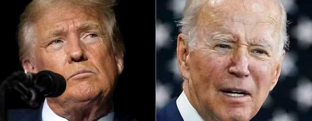 President Trump, left, and President Biden. AP/file