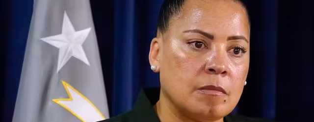 Rachael Rollins at the Moakley Federal Courthouse, May 24, 2022, at Boston. AP/Charles Krupa, file