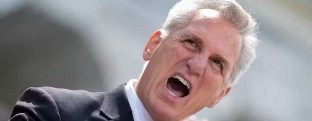 Speaker McCarthy criticizes President Biden's policies and efforts on the debt limit negotiations as he holds a news conference at the Capitol, May 17, 2023. AP/J. Scott Applewhite, file