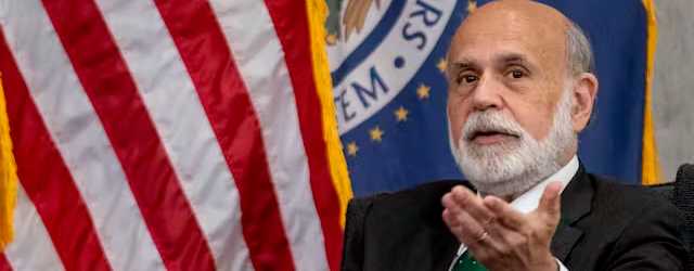 The ex-Fed chairman, Ben Bernanke, at Washington, May 19, 2023. AP/Andrew Harnik