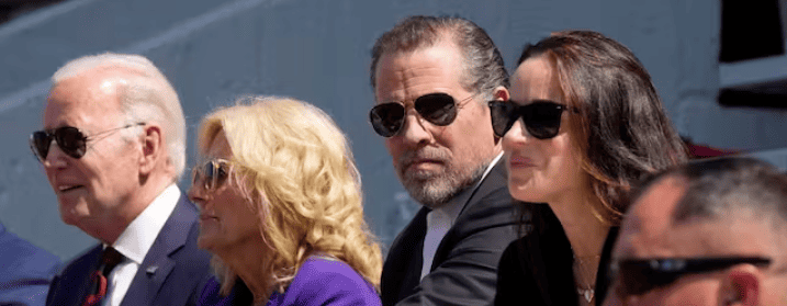 President Biden attends his granddaughter Maisy Biden's commencement ceremony with first lady Jill Biden and children Hunter Biden and Ashley Biden at the University of Pennsylvania. AP/Patrick Semansky, file