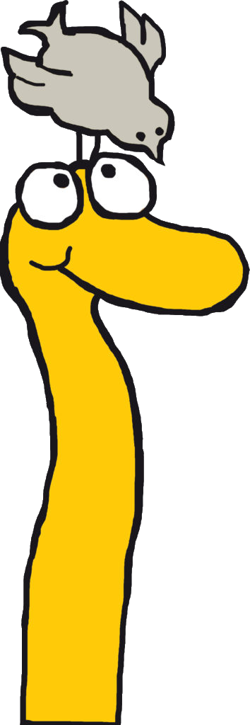 Illustration av Natursnoken med fågel på huvudet